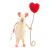 Ratón Feliz con Globo de Corazón